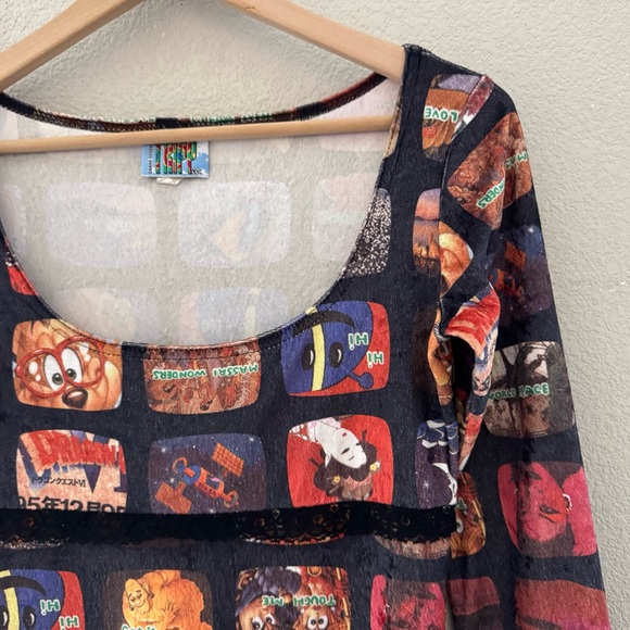 Vintage 90s Y2K Tripp NYC DAANG GOODMAN Anime Geisha Cartoon Maxi Dress Small - Picture 7 of 12